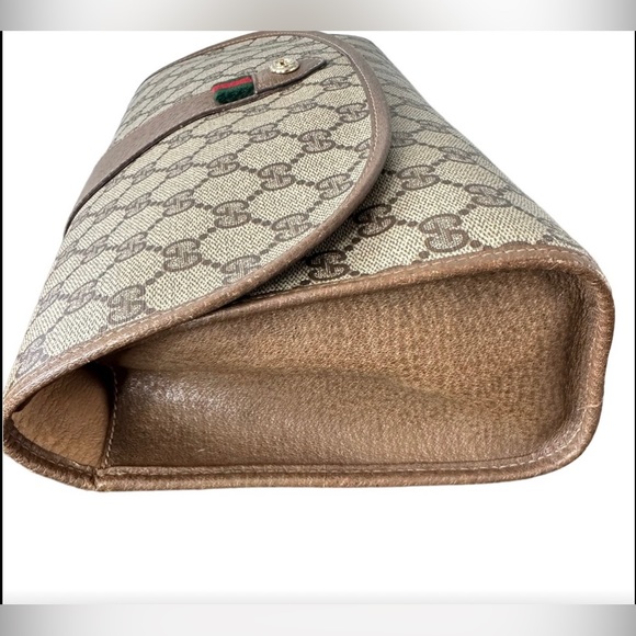 π― Authentic Gucci Vintage GG Sherry Line PVC Clutch - Picture 3 of 8